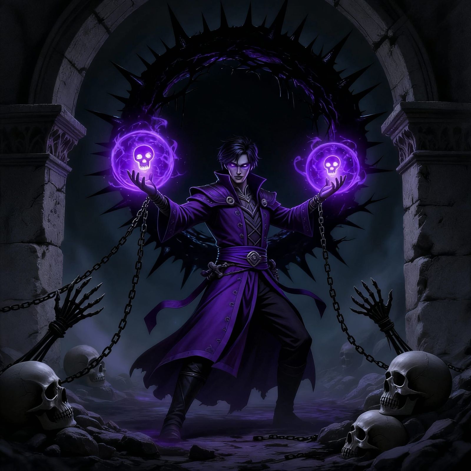 Necromancer Casting Dark Magic