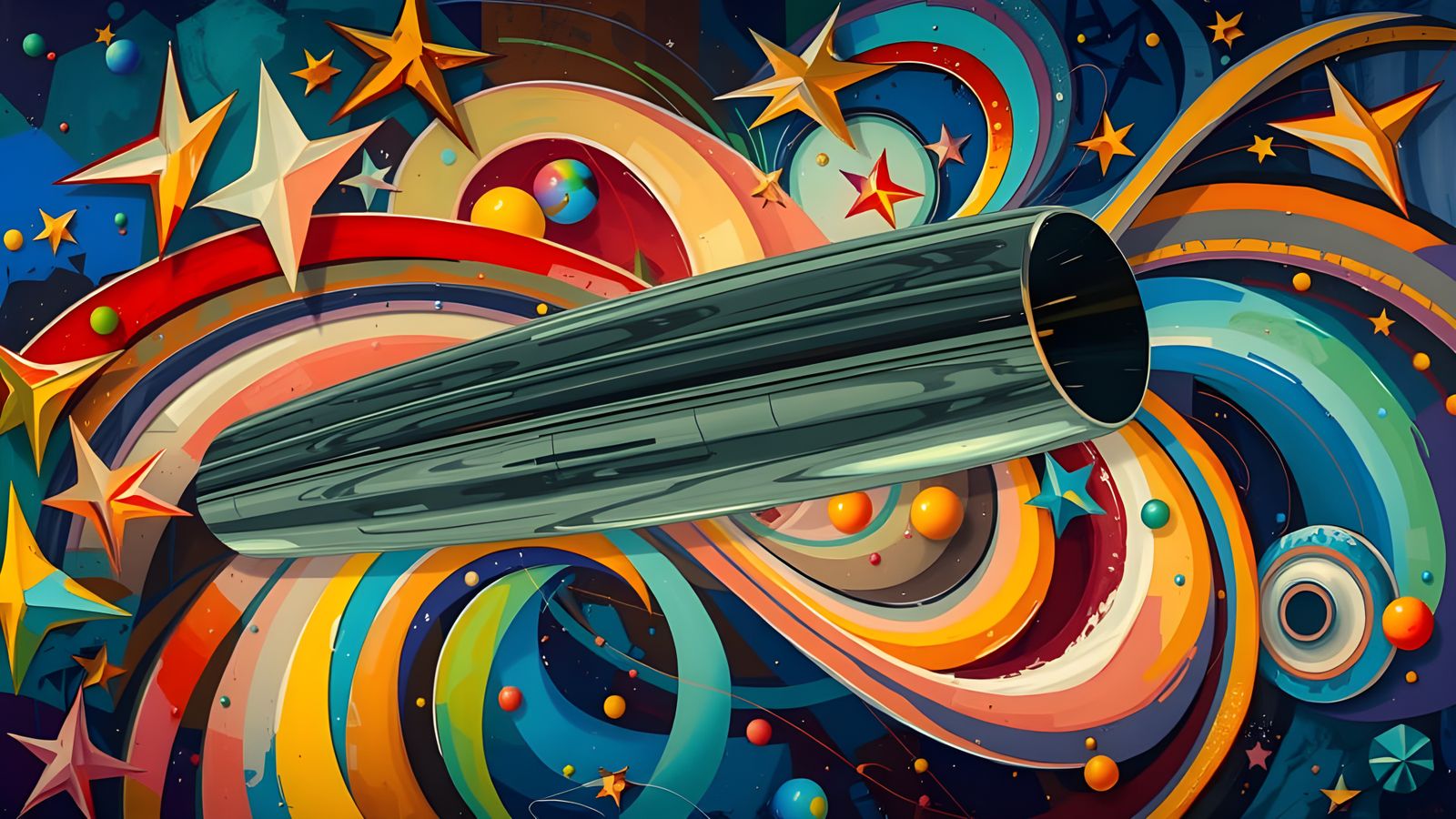 Abstract Expressionist Vortex of Color in Impasto Oil