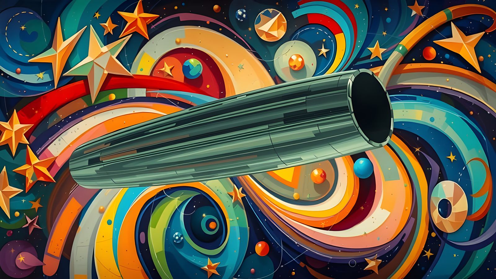 Vibrant Abstract Vortex in Impasto Style