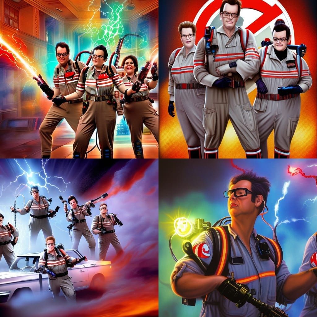 Hyperrealistic Ghostbusters Splash Art Concept