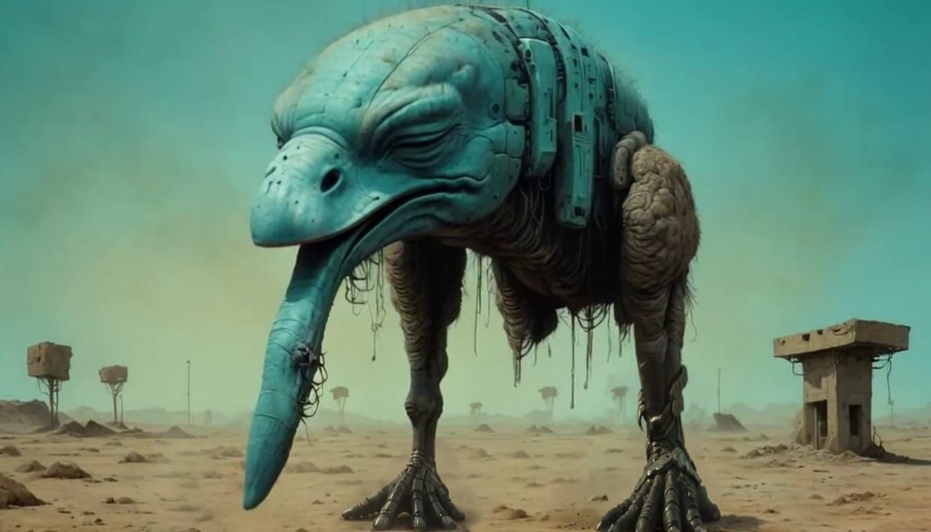 Cybernetic Creature Emerges from Desert Wastes