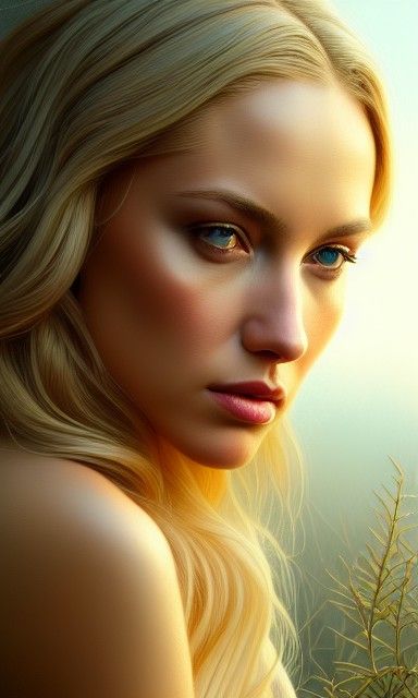 Photorealistic Portrait of a Beautiful Blonde Woman