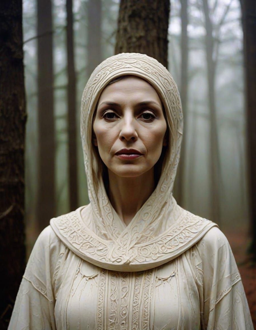 Artist Louise Nevelson self portrait Ivory Carving Sculpture Trapsing Adventurous Through Foggy Forrest Katia Chausheva