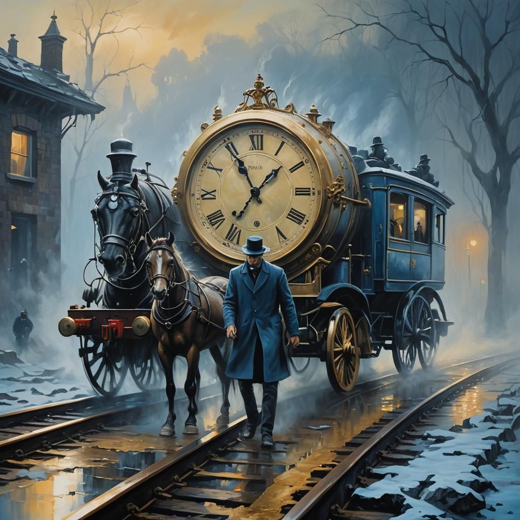 Surreal People Emerge from Melting Clock