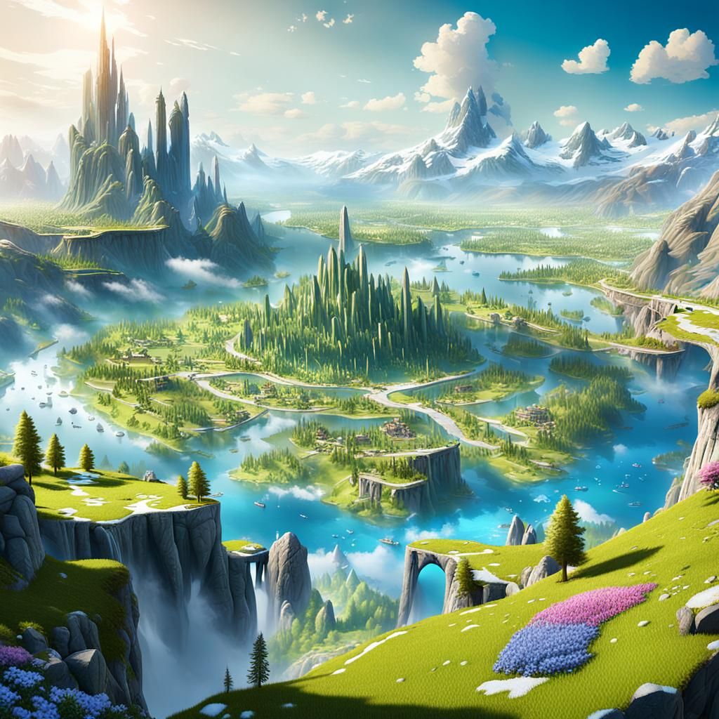 Epic Spring Gaming World Matte Painting