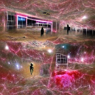 Vast Empty Interstellar Space with Distant Stars