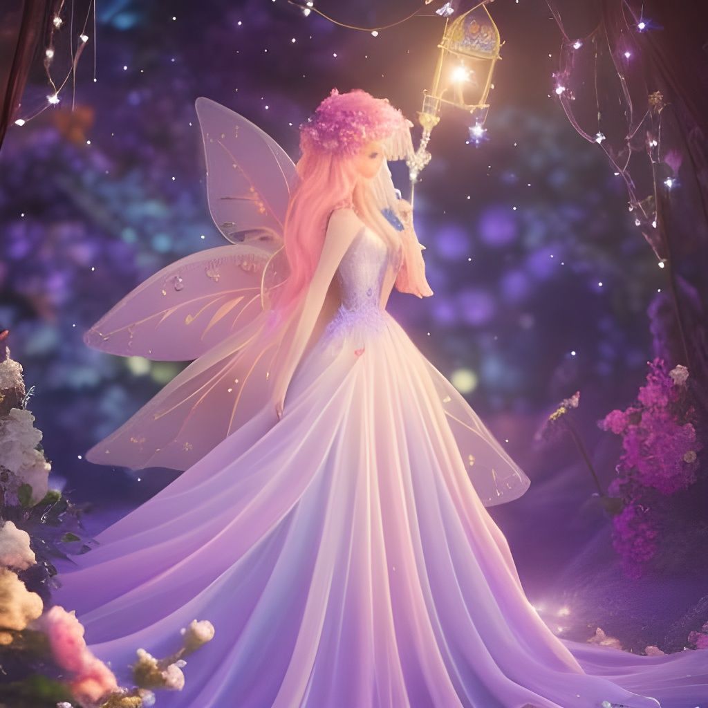 Ethereal Fairy in Watercolor Storybook Style