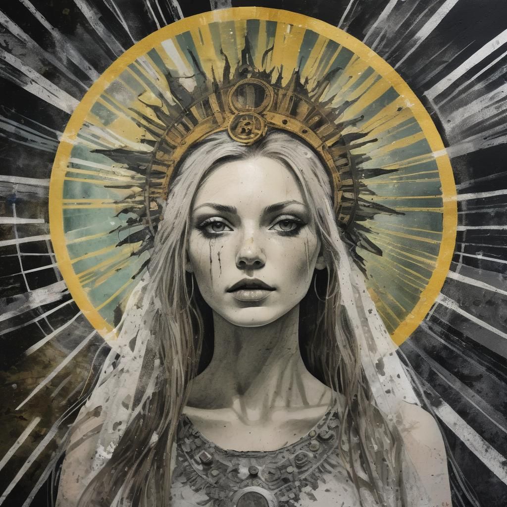 Solar Punk Bride in Post-Apocalyptic Sunscape