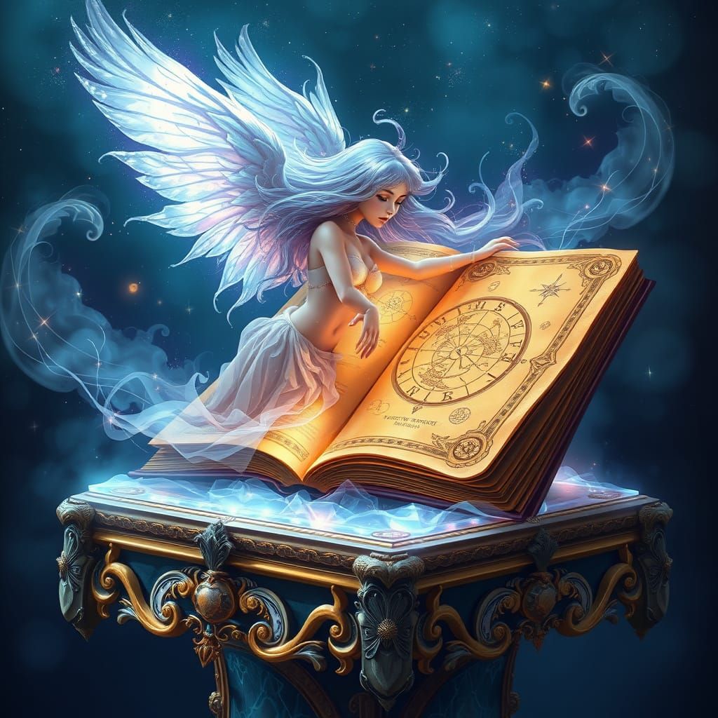 Cosmic Visions in Ancient Leather-Bound Tome