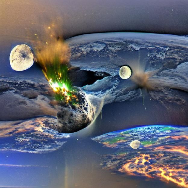Dramatic Moon Collision with Earth