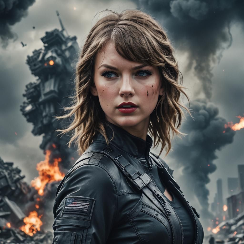 Hyperrealistic Taylor Swift Bad Blood Cinematic Portrait