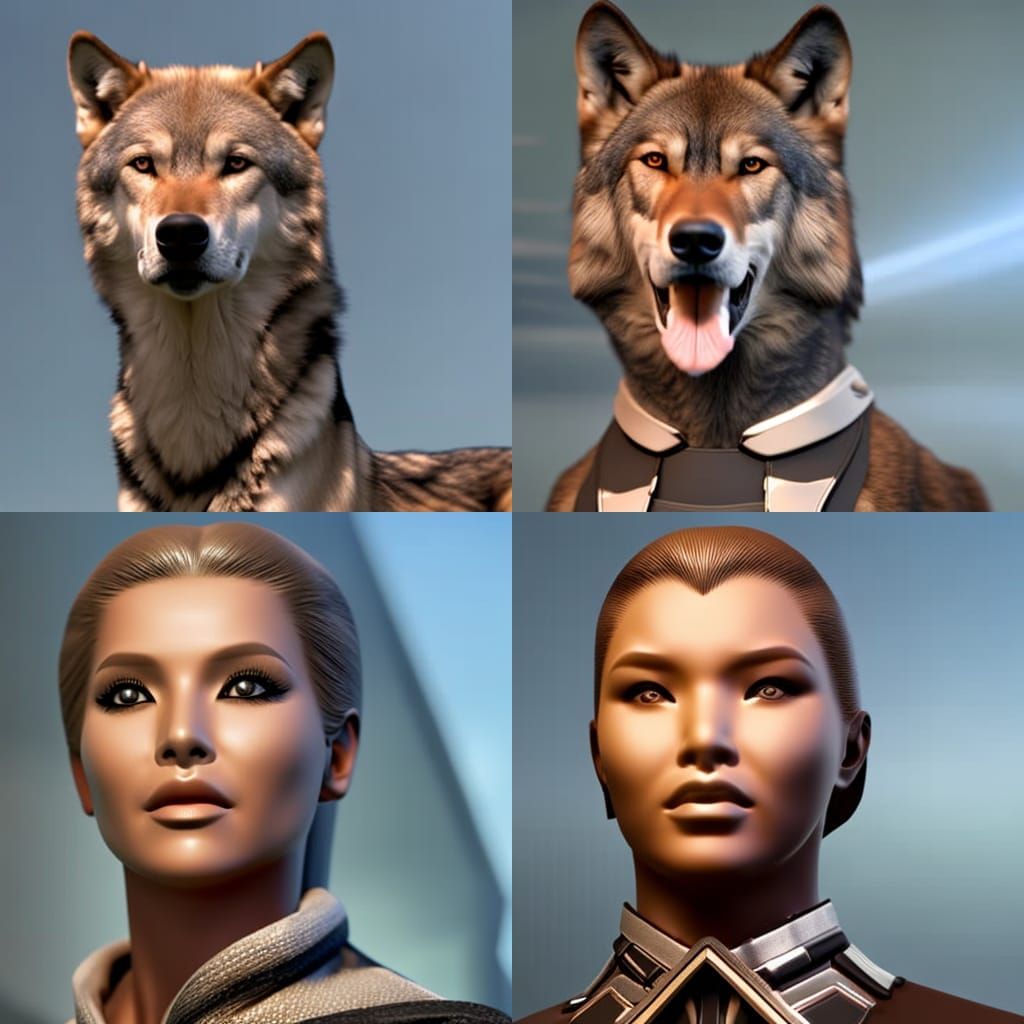 Detailed Wolf Head Portrait in 4K