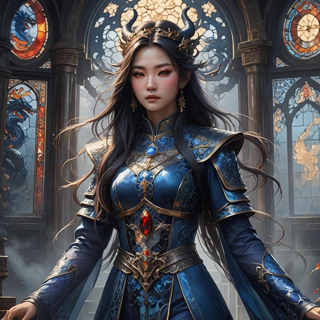 Royals Xianxia tunic in indigo.