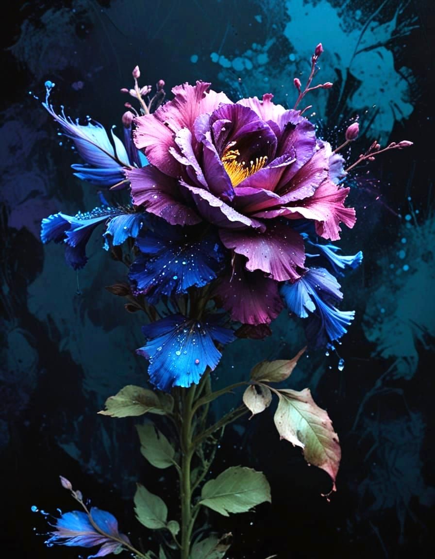 Lysianthus in a Moody Grunge Palette