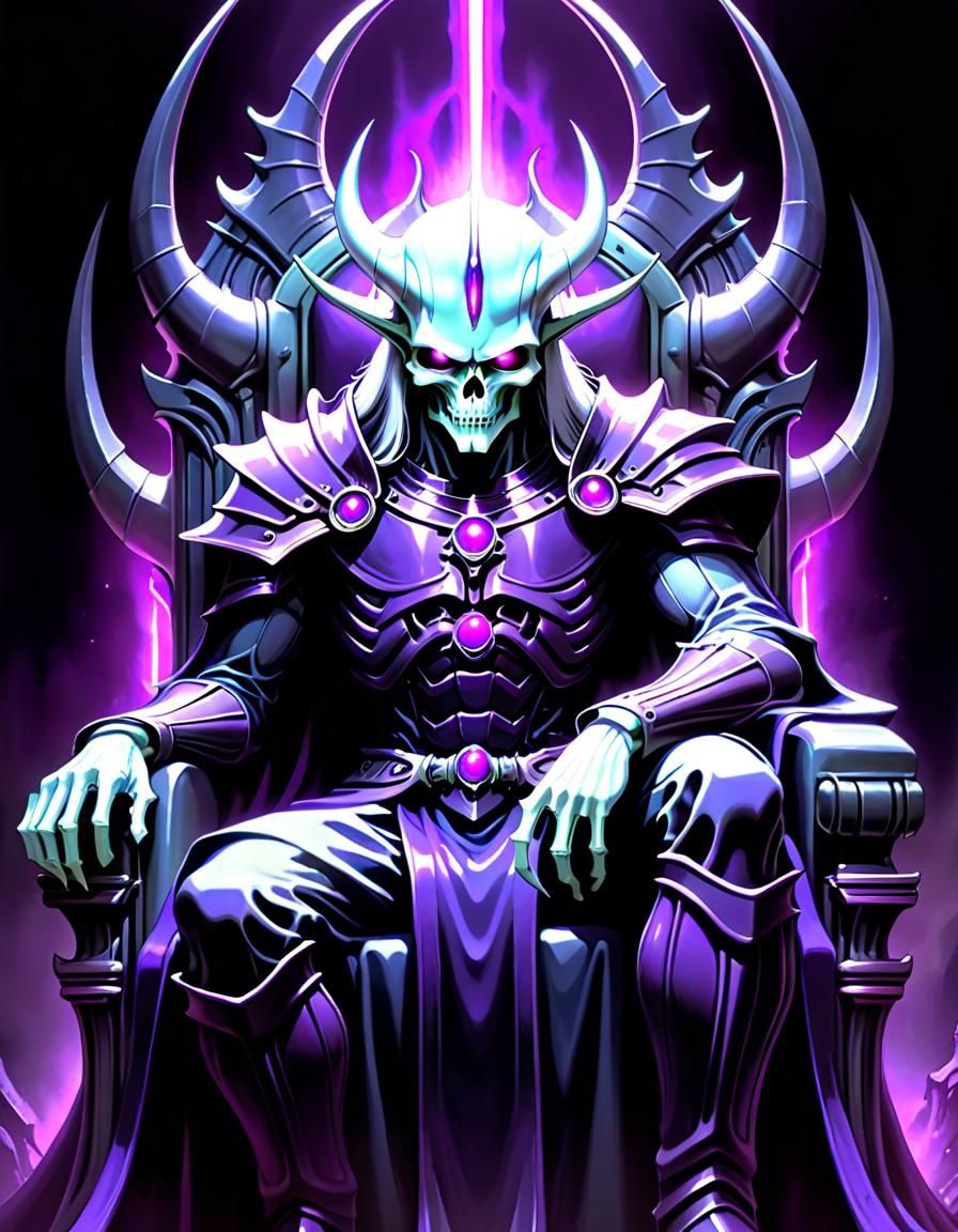 Undead Overlord Portrait in Cel-Shaded Style