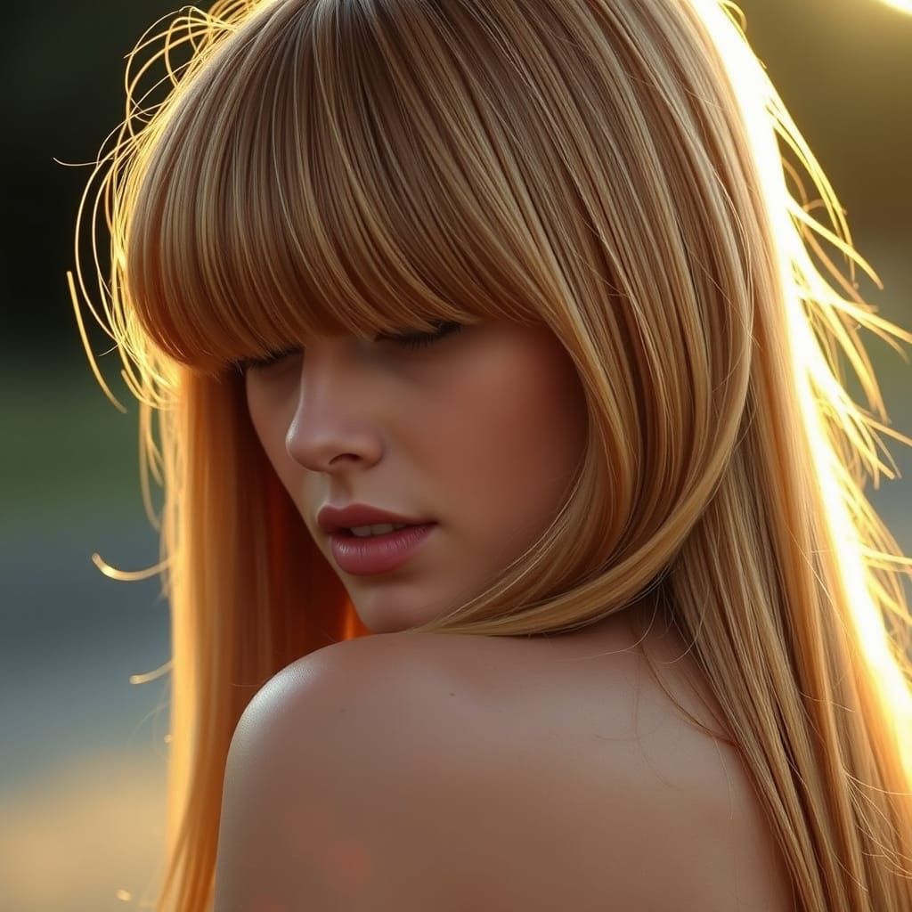 Strawberry Blonde in Golden Hour Sunlight