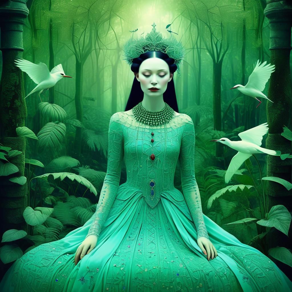 Magical Priestess Hidden in Jungle Labyrinth