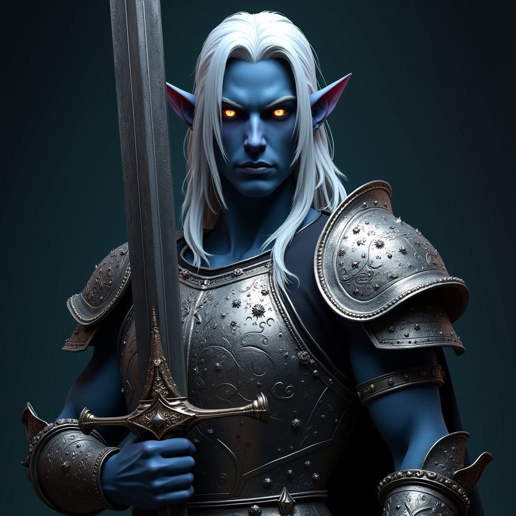Drow Paladin in Hyperrealistic Armor