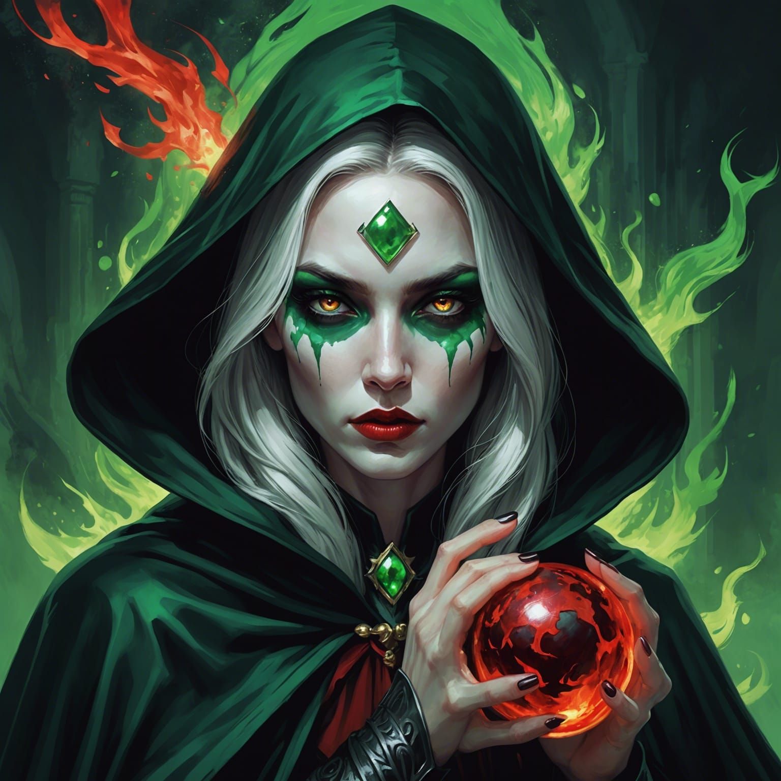 Goddess Hel Digital Illustration in Fantasycore Style