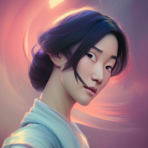 Mulan Portrait in Hyperdetailed Digital Art Style