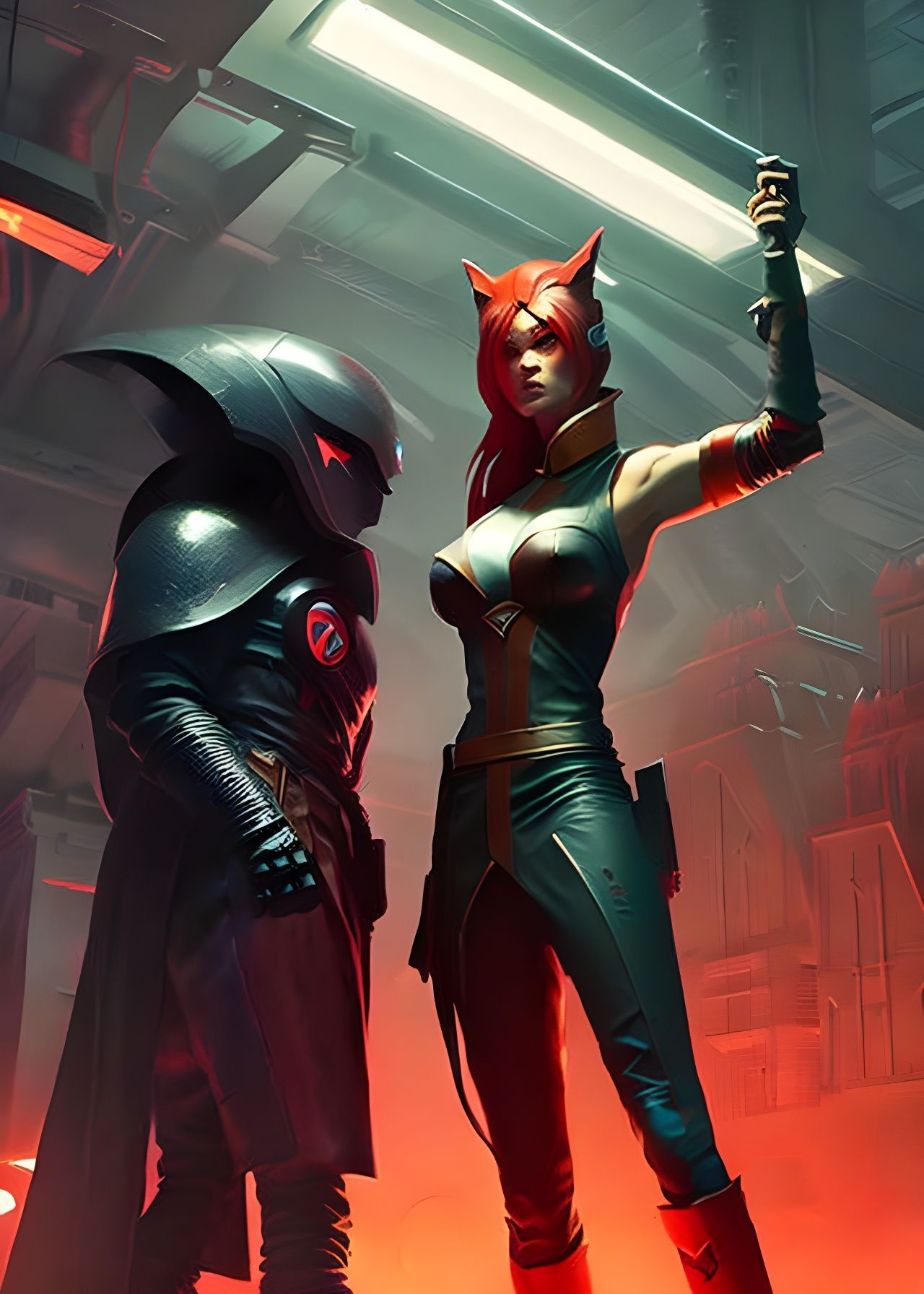 Medusa and Fox-Girl at Comic-Con in Hyperrealism