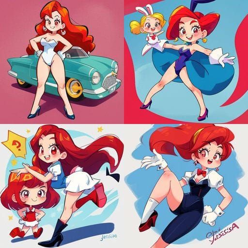 Cartoon Pinup Bunny in Jessica Rabbit Style