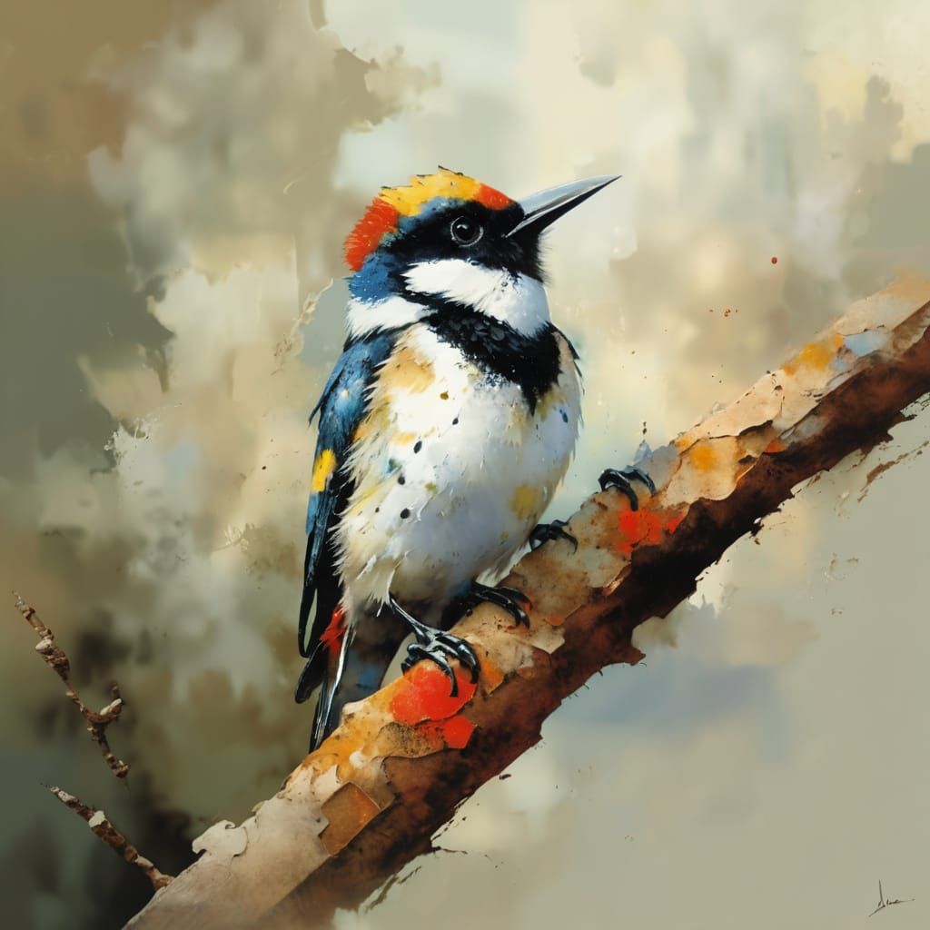 Expressionist Painting with Impasto and Encaustic Textures