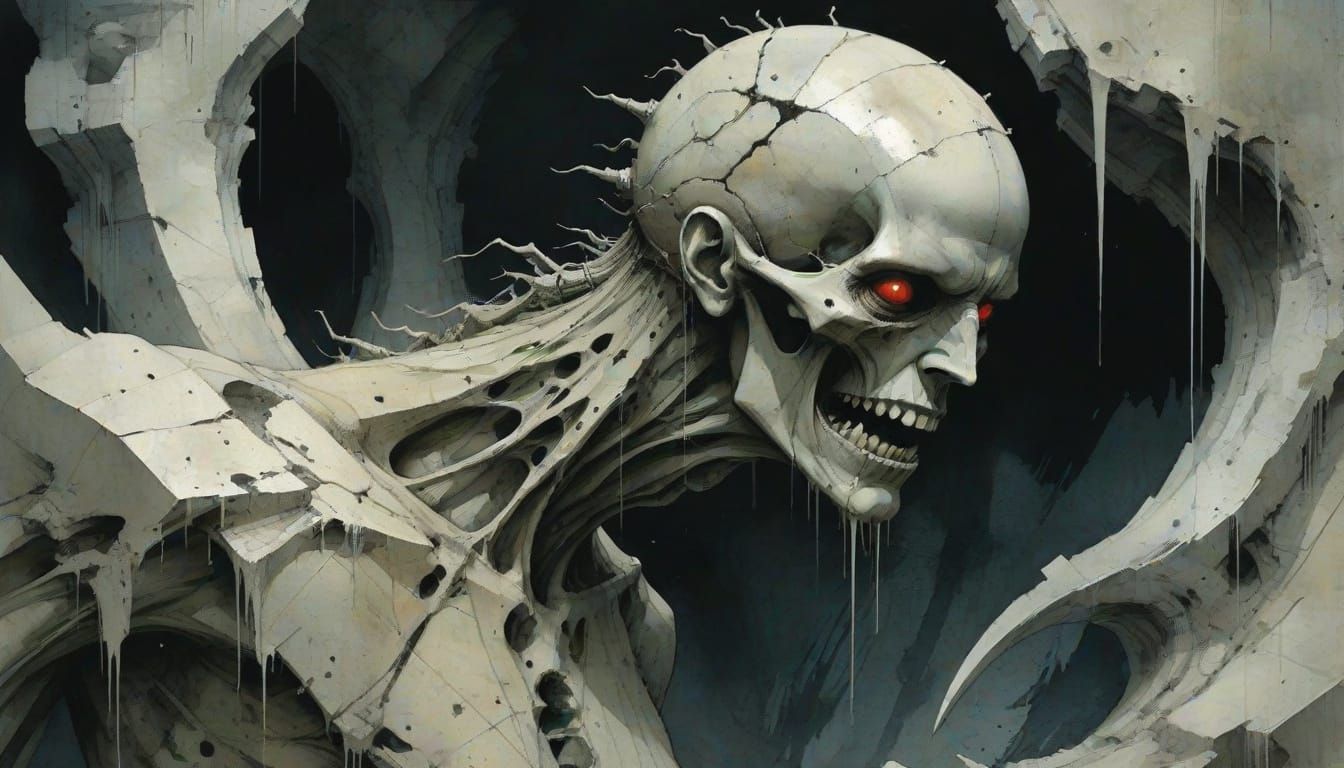 Dark, Primal Concrete Art in Pure Form