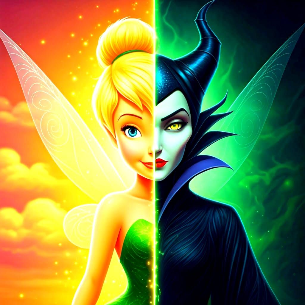 Tinker Bell vs Maleficent: A Light and Dark Duality