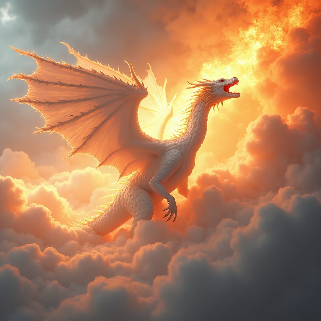 Majestic Dragon Unleashes Fiery Breath