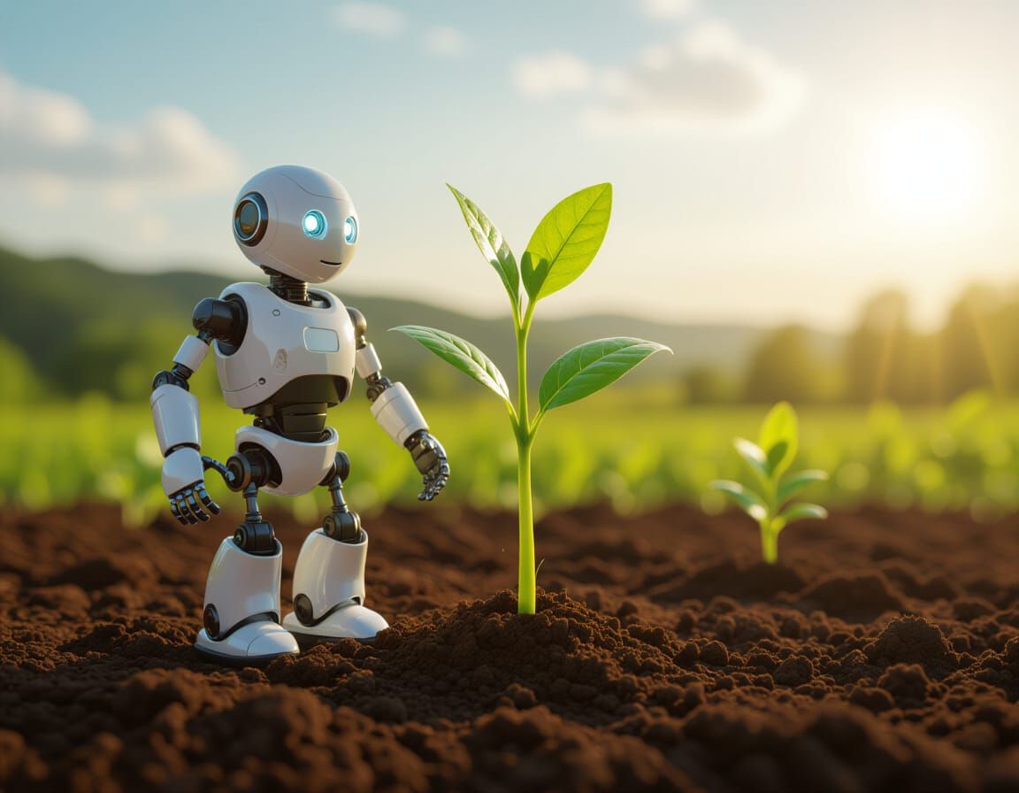 Tiny Robot Growing From Seed