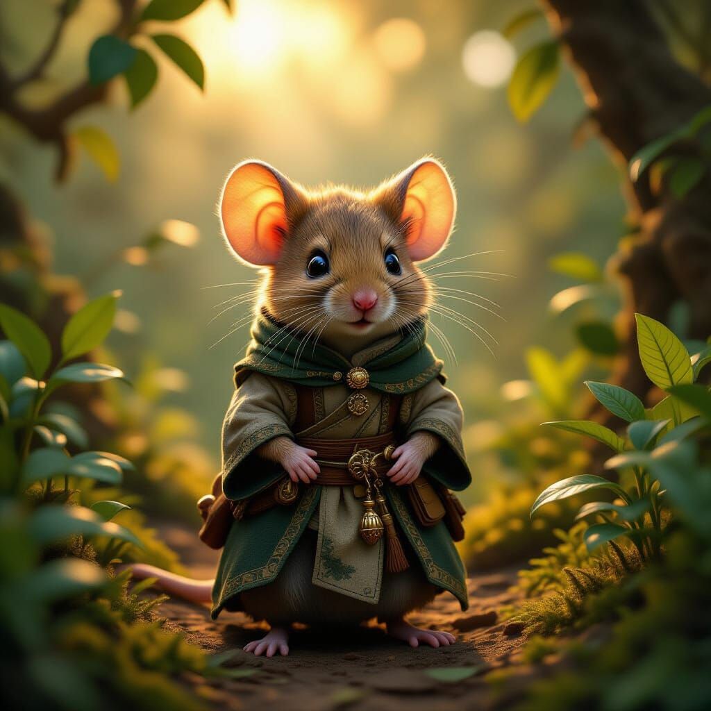 Timid Mouse in Mystical Realm: Matte Painting