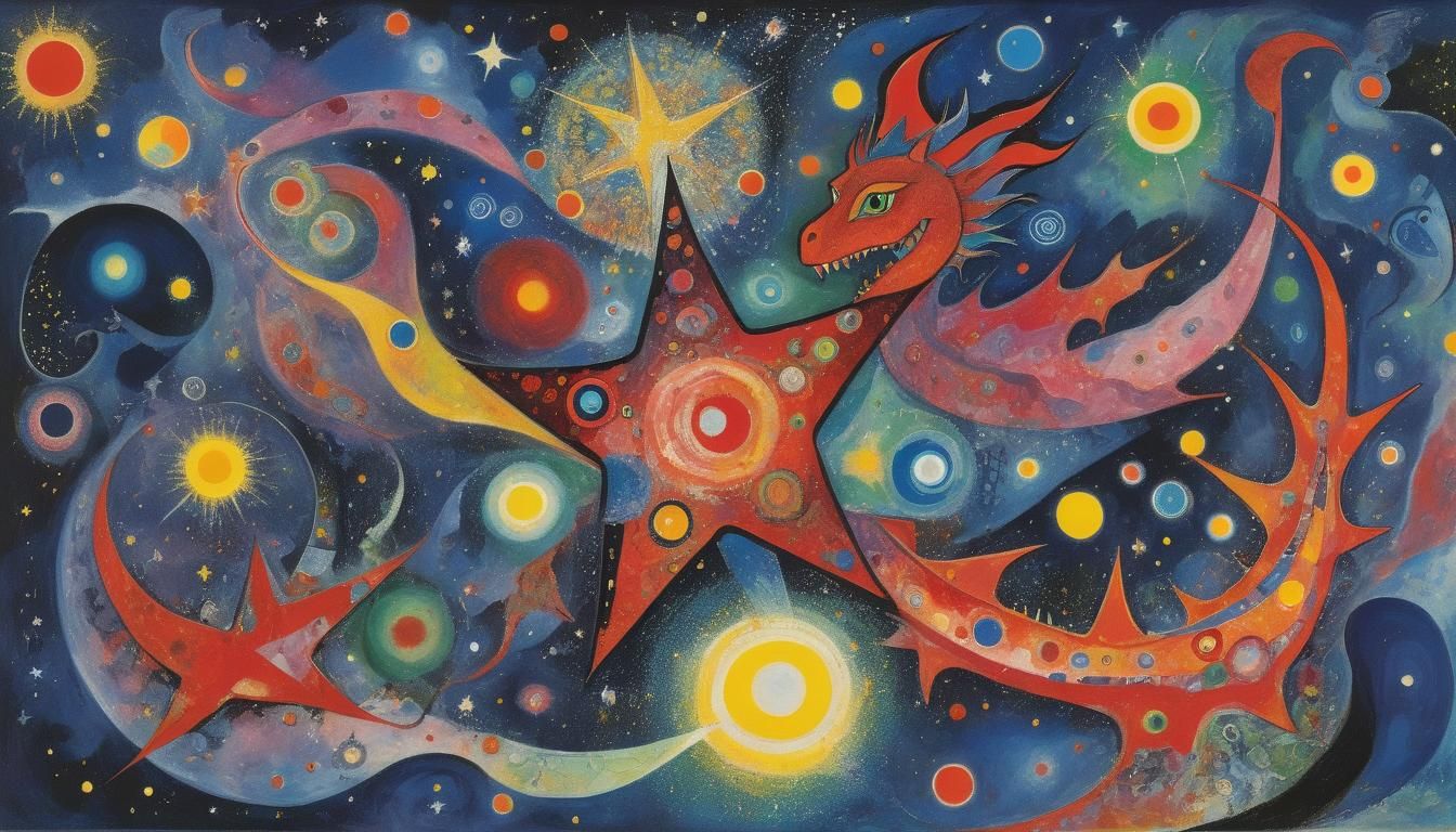 Sagittarius Star Stream: Dragon in Pop Art Style
