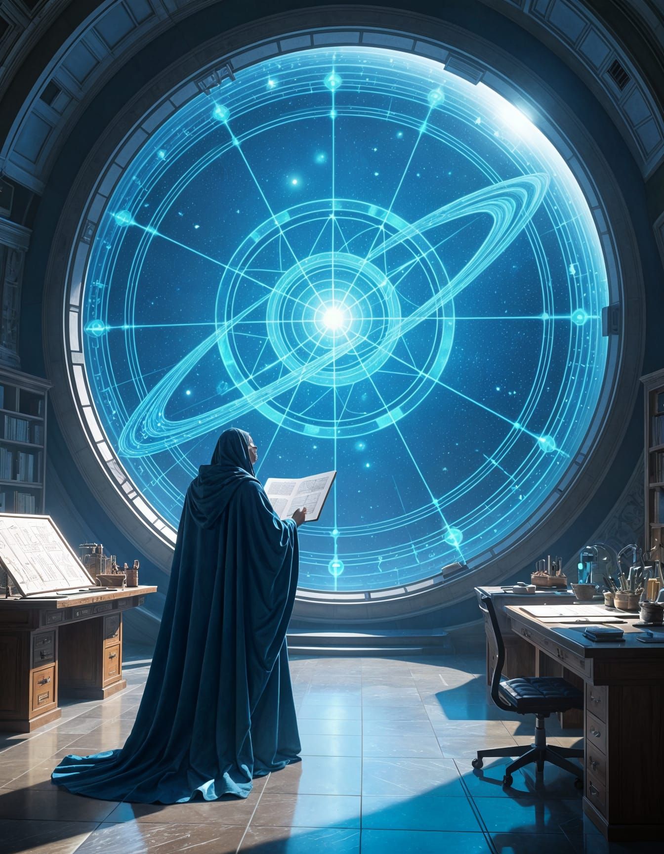 Celestial Architect Designs Dyson Sphere in Nebula: Mucha St...