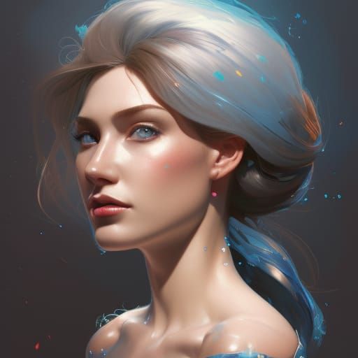 Elsa Portrait in Art Nouveau Style