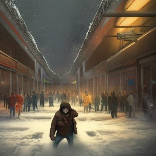 Zombie Apocalypse Survivor Mission: Detailed Matte Painting