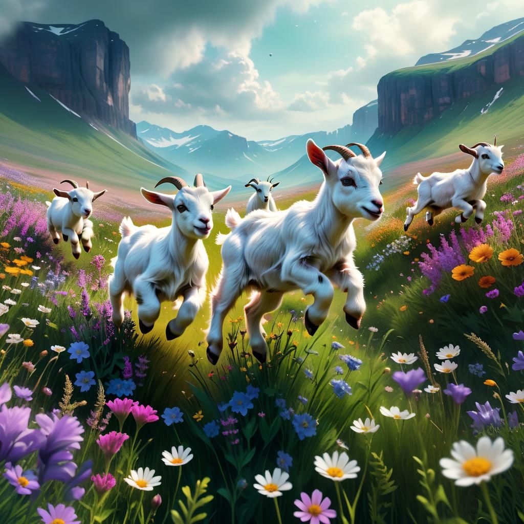 Epic Cinematic Baby Goat Field Scene