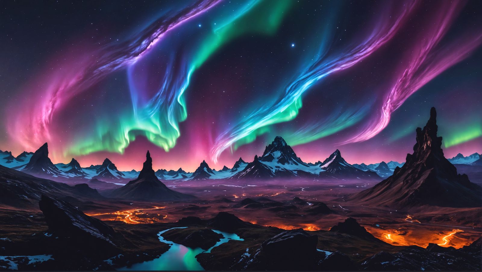 Magnetic Auroras Illuminate Crystalline Alien Landscape
