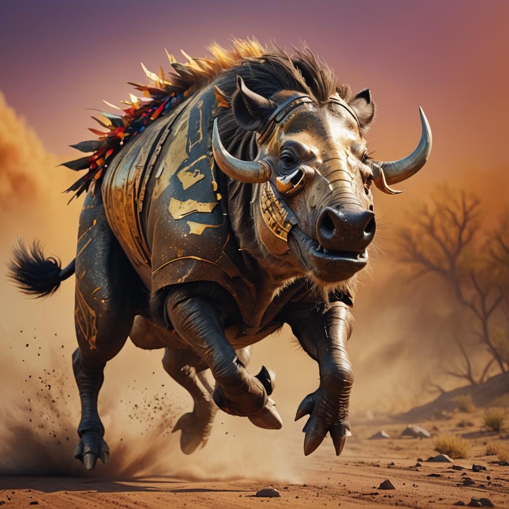 (A close shot of a Giant Warthog in a race:20.0x).