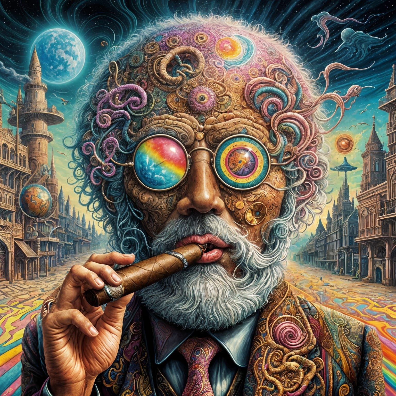 Surreal Pink Floyd Tribute in Psychedelic Style