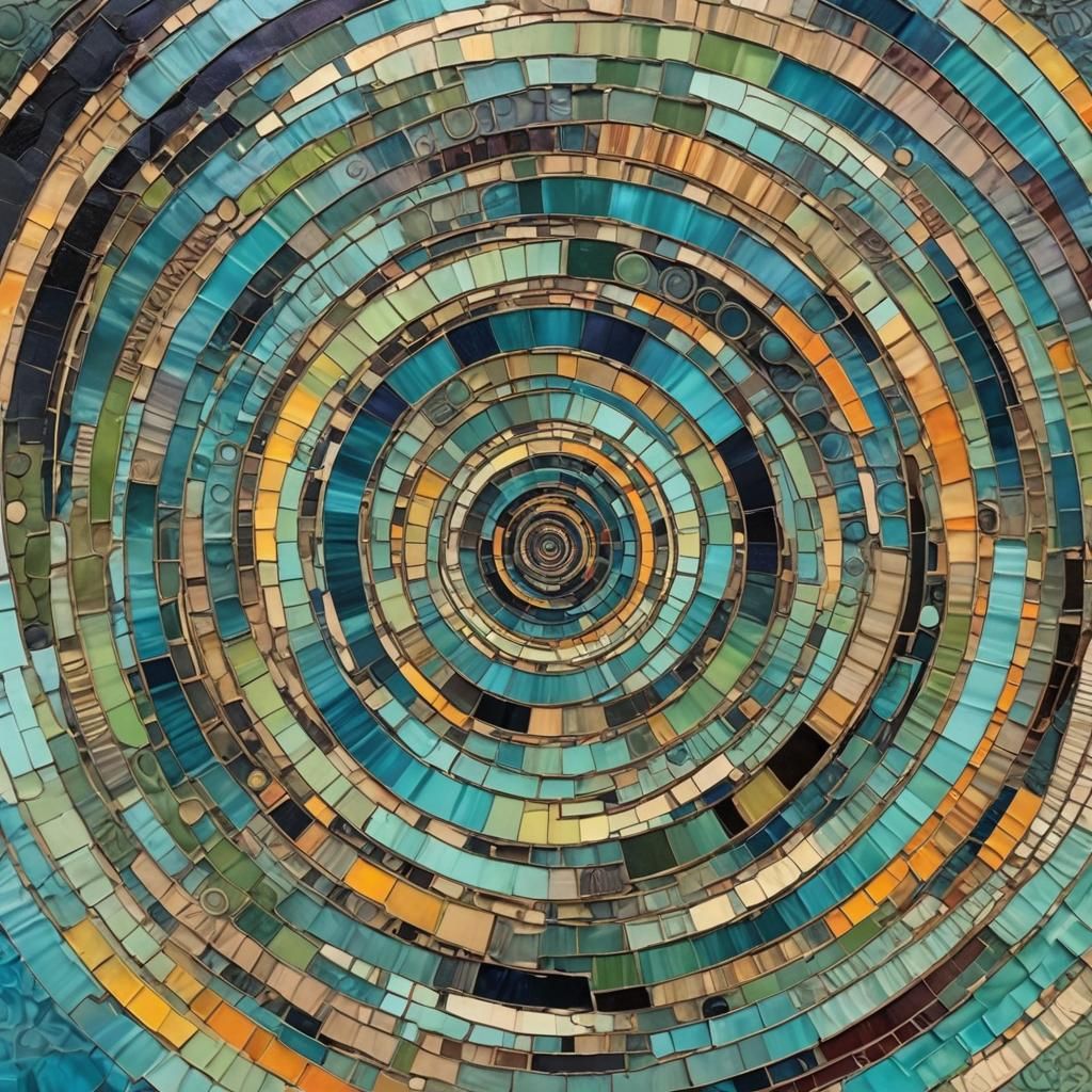Abstract Spiral in Cool Colors