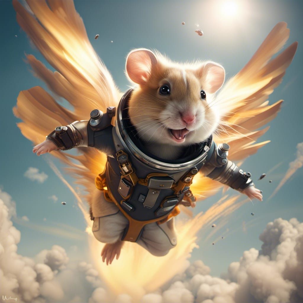 Hamster Flies Sky High with Jetpack