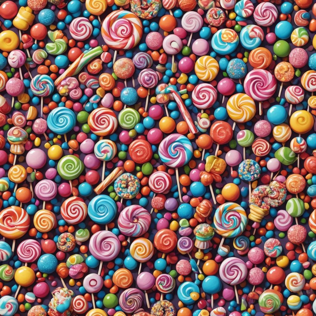 Colorful Family Portrait in Candy Art Style