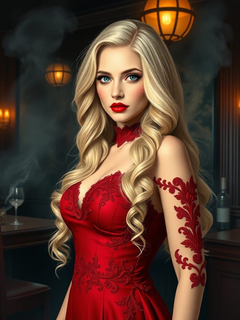 Ukrainian-Venezuelan Gangster Moll in 1920s Speakeasy