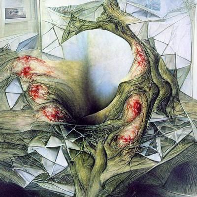 Surreal Mathematical Wound with Impossible Geometry