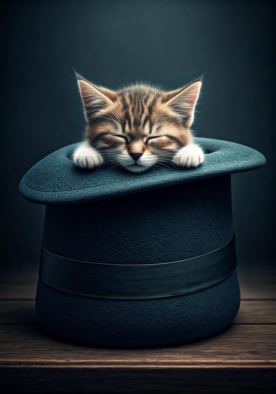 Kitten in Elegant Fedora