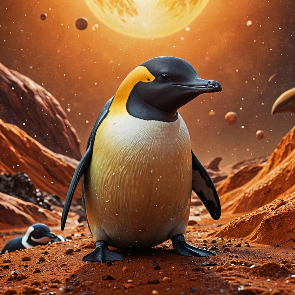 Exoplanet: Carnivorous Penguin-Dolphin Hybrid, Digital Art