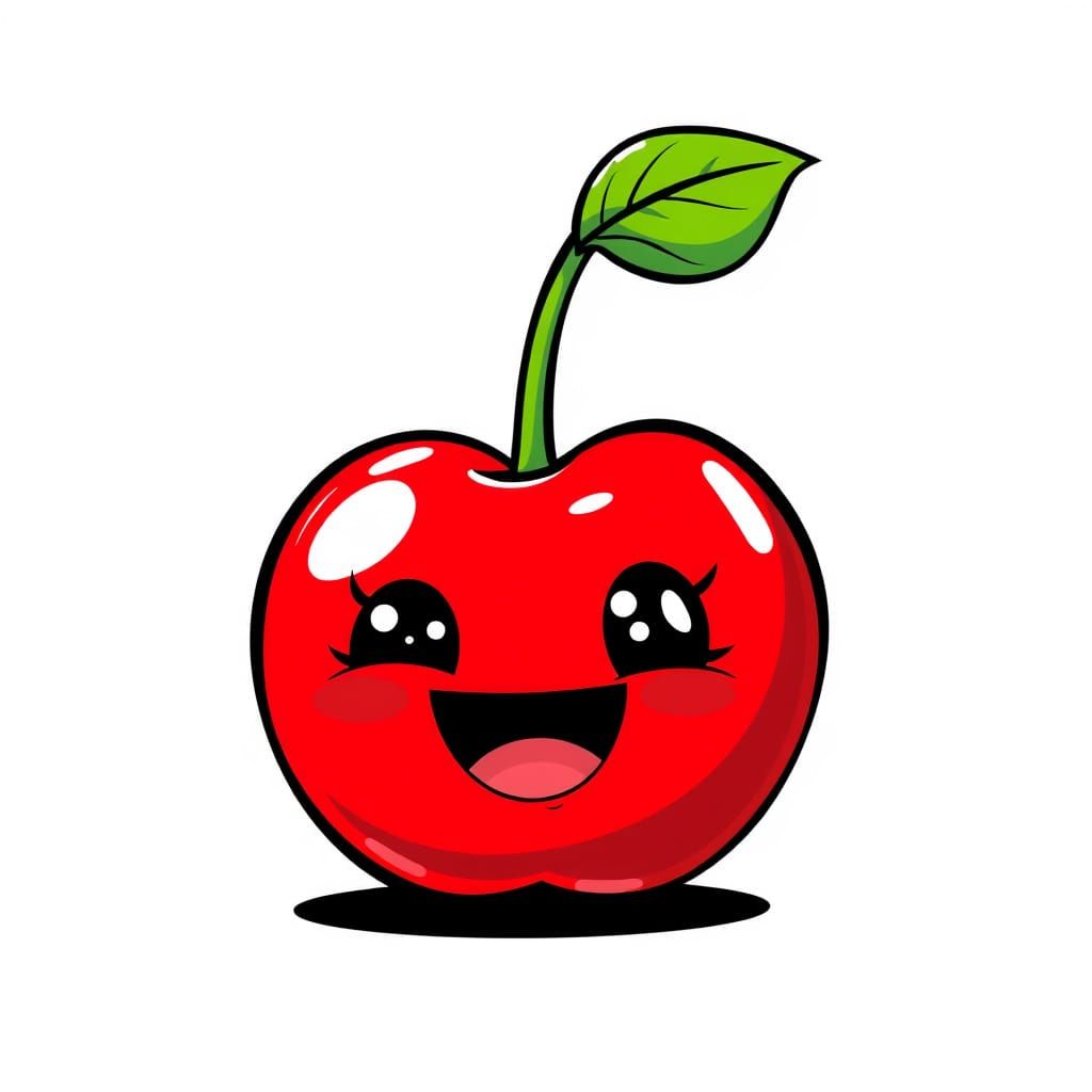 Chibi Cherry Character in Kawaii Style