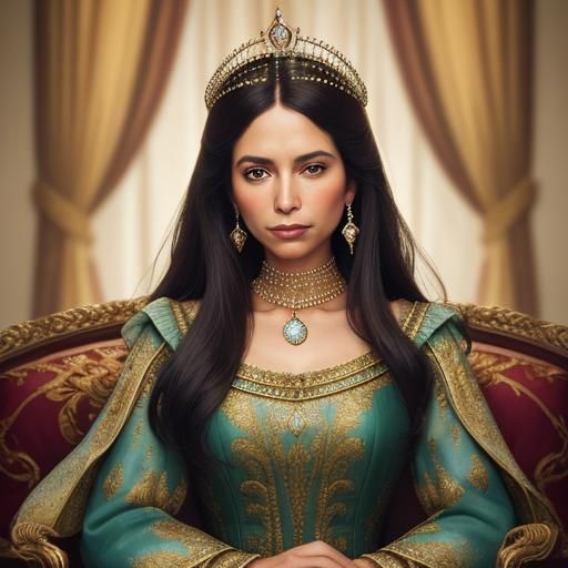 Intimate Portrait of Queen Anne in Royal Regalia