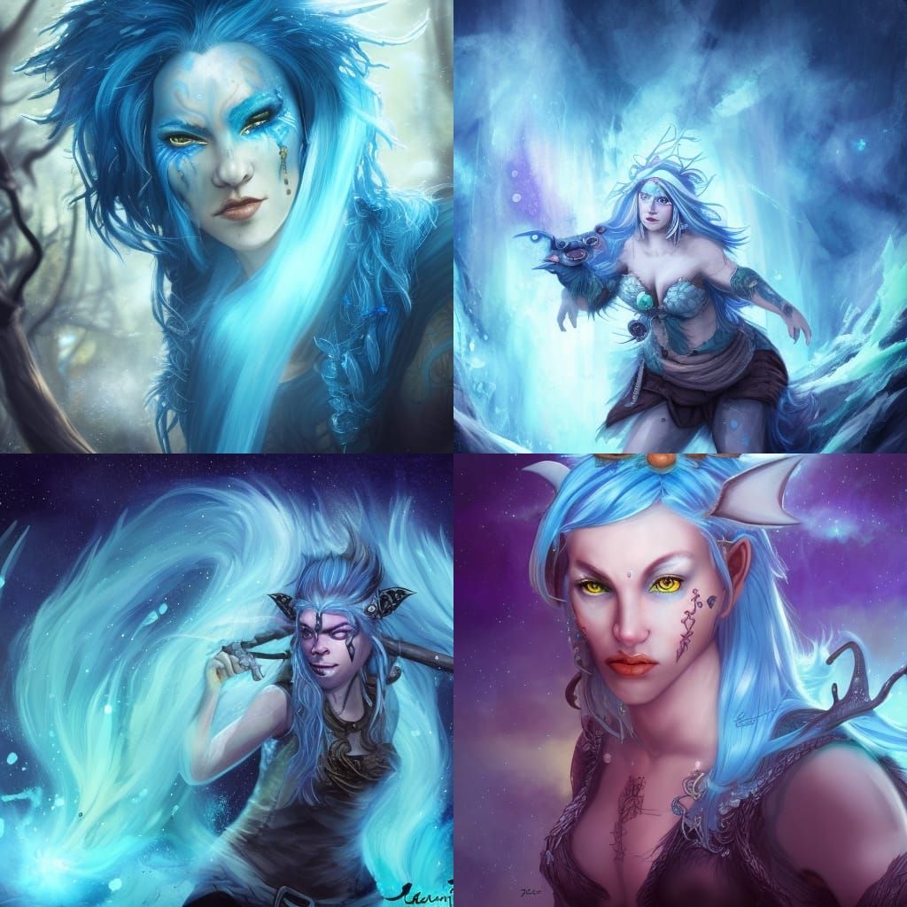 Firbolg Druid Stargazer in Hyperrealistic Splash Art